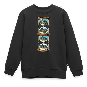 La ville du sablier 2 - Sweat Premium enfant bio - noir - Devant - AI Model Kid Female (0cm)
