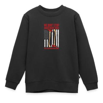 Fireman - Firefighter Motto American - Station - Kinder Premium Organic Sweatshirt - Schwarz - Vorne - AI Model Kid Female (0cm)