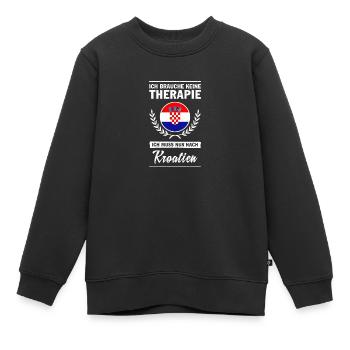 Fahne Landesfarben Kroatien Balkan Spruch - Kinder Premium Organic Sweatshirt - Schwarz - Vorne - AI Model Kid Female (0cm)