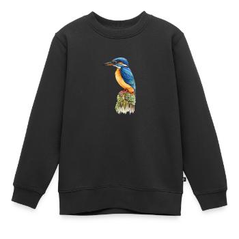 Eisvogel - Kinder Premium Organic Sweatshirt - Schwarz - Vorne - AI Model Kid Female (0cm)