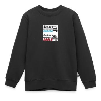 Motorradfahrer Spruch "2 Räder bewegen die Seele" - Kinder Premium Organic Sweatshirt - Schwarz - Vorne - AI Model Kid Female (0cm)