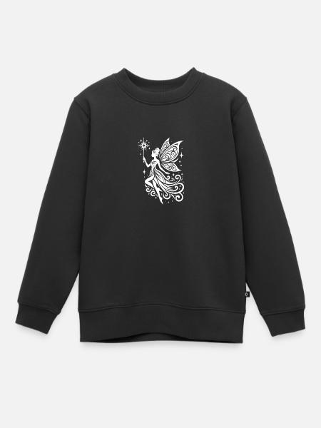 Imaginative fairy with ornate wings - Kids Premium Organic Sweatshirt - black