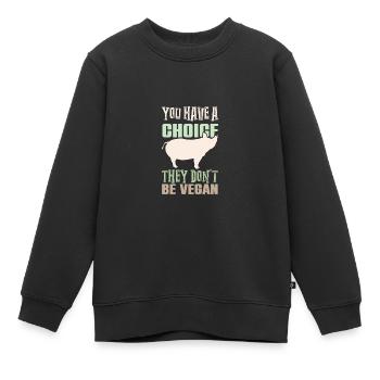 Vegan Dicton Vegan - Sweat Premium enfant bio - noir - Devant - AI Model Kid Female (0cm)