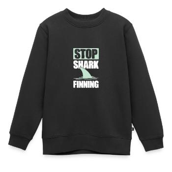 Bien-être animal Requins - Sweat Premium enfant bio - noir - Devant - AI Model Kid Female (0cm)