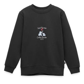 Werdender Bruder Geschenk Ich werde Bruder bald - Kinder Premium Organic Sweatshirt - Schwarz - Vorne - AI Model Kid Female (0cm)