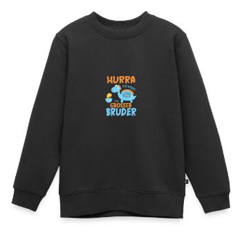 Werdender Bruder Geschenk Ich werde Bruder Brüder - Kinder Premium Organic Sweatshirt - Schwarz - Vorne - AI Model Kid Female (0cm)