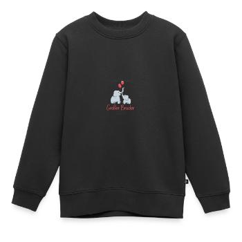 Werdender Bruder Geschenk Ich werde Bruder bald - Kinder Premium Organic Sweatshirt - Schwarz - Vorne - AI Model Kid Female (0cm)