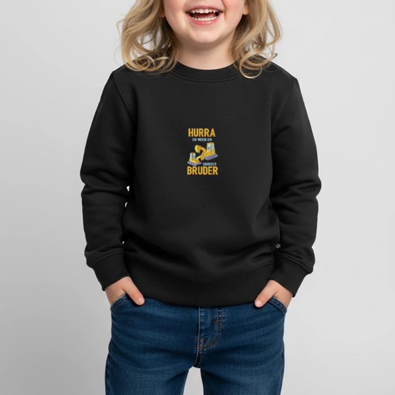 Werdender Bruder Geschenk Ich werde Bruder Bagger Kinder Premium Organic Sweatshirt