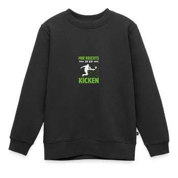 Kinder Fussball Fussballer Kicken - Kinder Premium Organic Sweatshirt - Schwarz - Vorne - AI Model Kid Female (0cm)