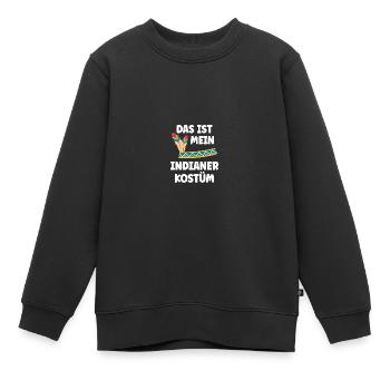 Kostüm Indianer Kopfschmuck Indianerfedern - Kinder Premium Organic Sweatshirt - Schwarz - Vorne - AI Model Kid Female (0cm)