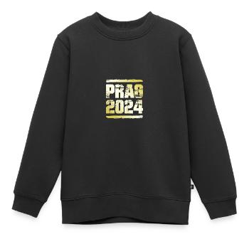 Prague 2024 Médaille d’or - Sweat Premium enfant bio - noir - Devant - AI Model Kid Female (0cm)