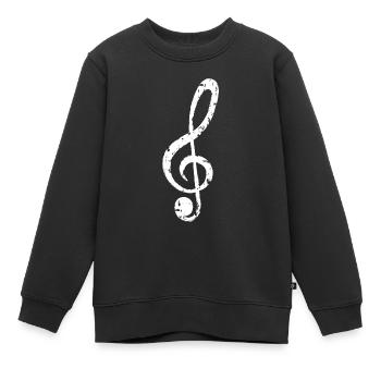 Notenschlüssel - Kinder Premium Organic Sweatshirt - Schwarz - Vorne - AI Model Kid Female (0cm)