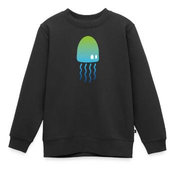 Votre jolie méduse | Créatures marines - Sweat Premium enfant bio - noir - Devant - AI Model Kid Female (0cm)