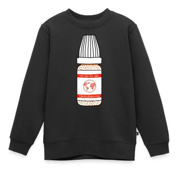 ich bin für die Globulisierung globuli homöopathie - Kinder Premium Organic Sweatshirt - Schwarz - Vorne - AI Model Kid Female (0cm)