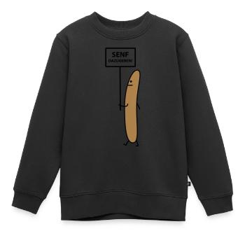 Senf dazugeben - Kinder Premium Organic Sweatshirt - Schwarz - Vorne - AI Model Kid Female (0cm)