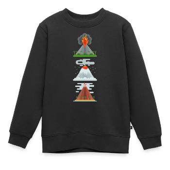Vulkan Vulkane Vulkanliebhaber Shirt lustig Vulkan - Kinder Premium Organic Sweatshirt - Schwarz - Vorne - AI Model Kid Female (0cm)