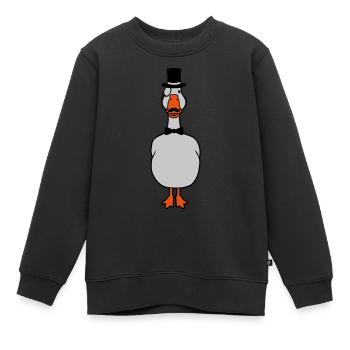Sir Monokel Brille Gans - Kinder Premium Organic Sweatshirt - Schwarz - Vorne - AI Model Kid Female (0cm)