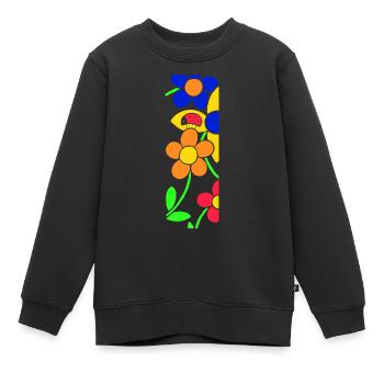 Marienkäfer mit Blumen - Kinder Premium Organic Sweatshirt - Schwarz - Vorne - AI Model Kid Female (0cm)