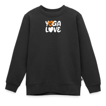 Yoga Love Heart Citation Fan Méditation Écriture manuscrite - Sweat Premium enfant bio - noir - Devant - AI Model Kid Female (0cm)