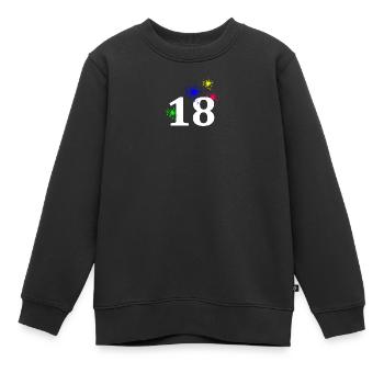 unisex, 18 Feuerwerk sternenmuster - Kinder Premium Organic Sweatshirt - Schwarz - Vorne - AI Model Kid Female (0cm)