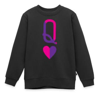 Reine de cœur - Sweat Premium enfant bio - noir - Devant - AI Model Kid Female (0cm)