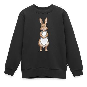 Mignon lapin marron 19 - Sweat Premium enfant bio - noir - Devant - AI Model Kid Female (0cm)