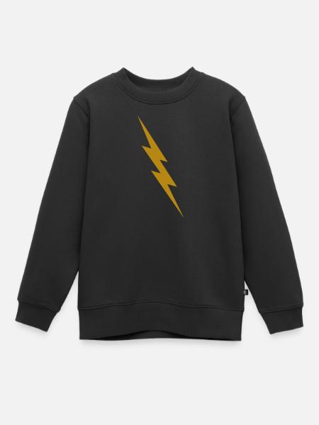 Goldener Blitz - Kinder Premium Organic Sweatshirt - Schwarz