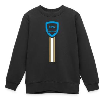 Marseille Fußballverein - Kinder Premium Organic Sweatshirt - Schwarz - Vorne - AI Model Kid Female (0cm)