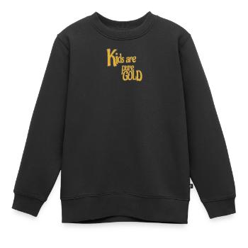KIDS are pure GOLD - Kids Premium Organic Sweatshirt - black - Front - AI Model Kid Female (0cm)