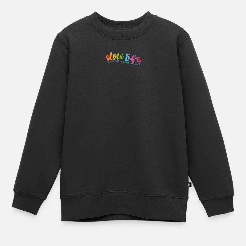 Slow Life - Sweat Premium enfant bio - noir