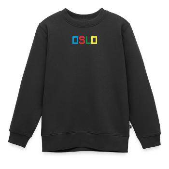 OSLO, Norvège, Norvège - Sweat Premium enfant bio - noir - Devant - AI Model Kid Female (0cm)