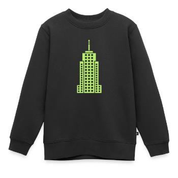 building bâtiment travail - Sweat Premium enfant bio - noir - Devant - AI Model Kid Female (0cm)