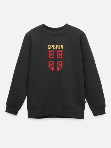 Wappen kyrillisch Serbia Wappen Jugoslawien - Kinder Premium Organic Sweatshirt - Schwarz