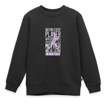 Softball - Sweat Premium enfant bio - noir - Devant - AI Model Kid Female (0cm)