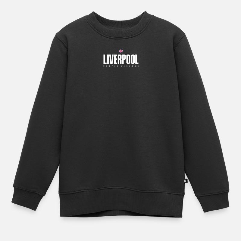 Liverpool Bold Block Text - Kids Premium Organic Sweatshirt - black