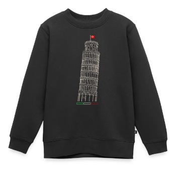 Tour penchée de Pise - Sweat Premium enfant bio - noir - Devant - AI Model Kid Female (0cm)