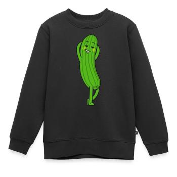 Gurke - Kinder Premium Organic Sweatshirt - Schwarz - Vorne - AI Model Kid Female (0cm)