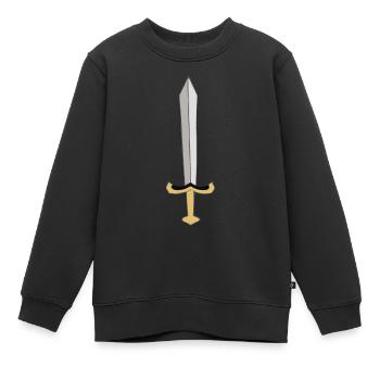 Schwert - Kinder Premium Organic Sweatshirt - Schwarz - Vorne - AI Model Kid Female (0cm)