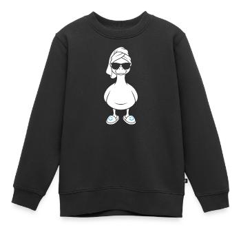 Sun duck with bath towel and slippers - Kids Premium Organic Sweatshirt - black - Front - AI Model Kid Female (0cm)
