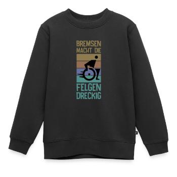 Le freinage salit les jantes - Sweat Premium enfant bio - noir - Devant - AI Model Kid Female (0cm)