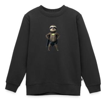 Lazy Superhero - Kinder Premium Organic Sweatshirt - Schwarz - Vorne - AI Model Kid Female (0cm)