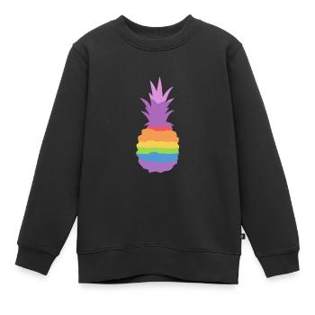 Ananas Regenbogen - Kinder Premium Organic Sweatshirt - Schwarz - Vorne - AI Model Kid Female (0cm)