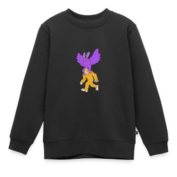 Papillon de nuit - Sweat Premium enfant bio - noir - Devant - AI Model Kid Female (0cm)