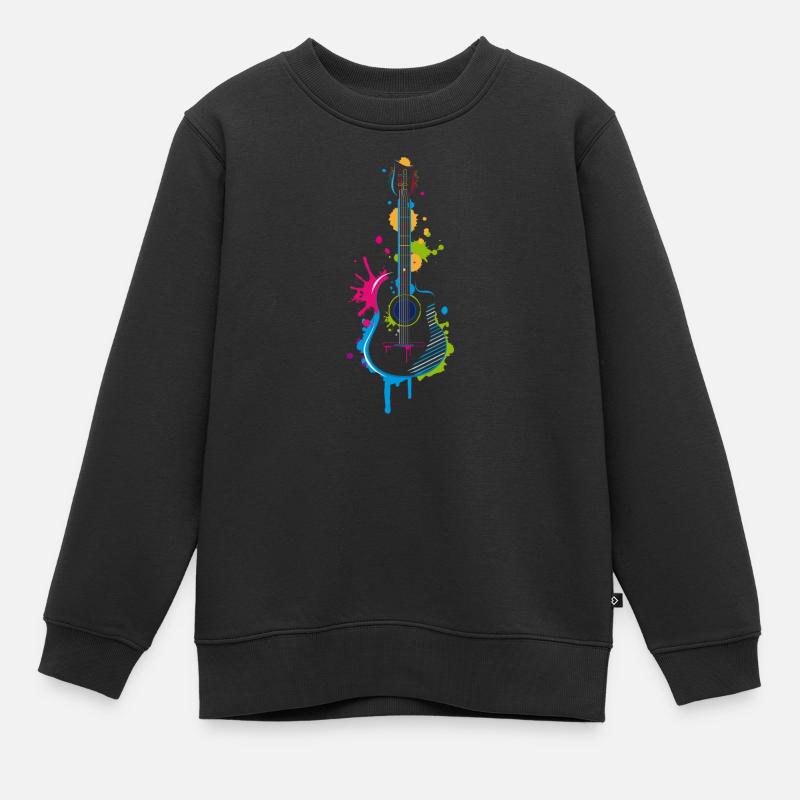 Graffiti guitar - Kids Premium Organic Sweatshirt - black