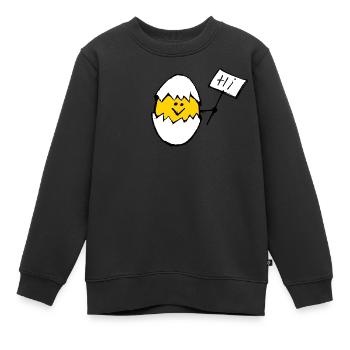 Hi Egg Design Weiße Schale - Kinder Premium Organic Sweatshirt - Schwarz - Vorne - AI Model Kid Female (0cm)