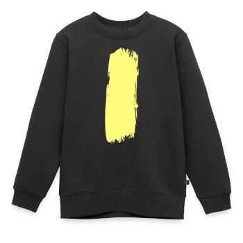 Ligne jaune au milieu - Sweat Premium enfant bio - noir - Devant - AI Model Kid Female (0cm)