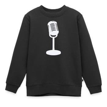 Microphone - Kids Premium Organic Sweatshirt - black - Front - AI Model Kid Female (0cm)