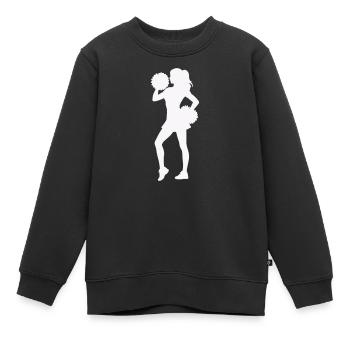 Cheerleader Silhouette mit Pompons - Kinder Premium Organic Sweatshirt - Schwarz - Vorne - AI Model Kid Female (0cm)