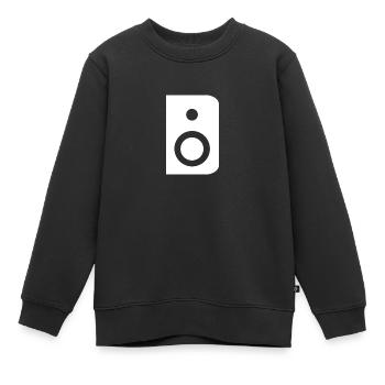 Decibelvibe - Derivate - S White Design - Kinder Premium Organic Sweatshirt - Schwarz - Vorne - AI Model Kid Female (0cm)