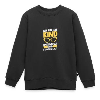 Daughter Son - Kids Premium Organic Sweatshirt - black - Front - AI Model Kid Female (0cm)